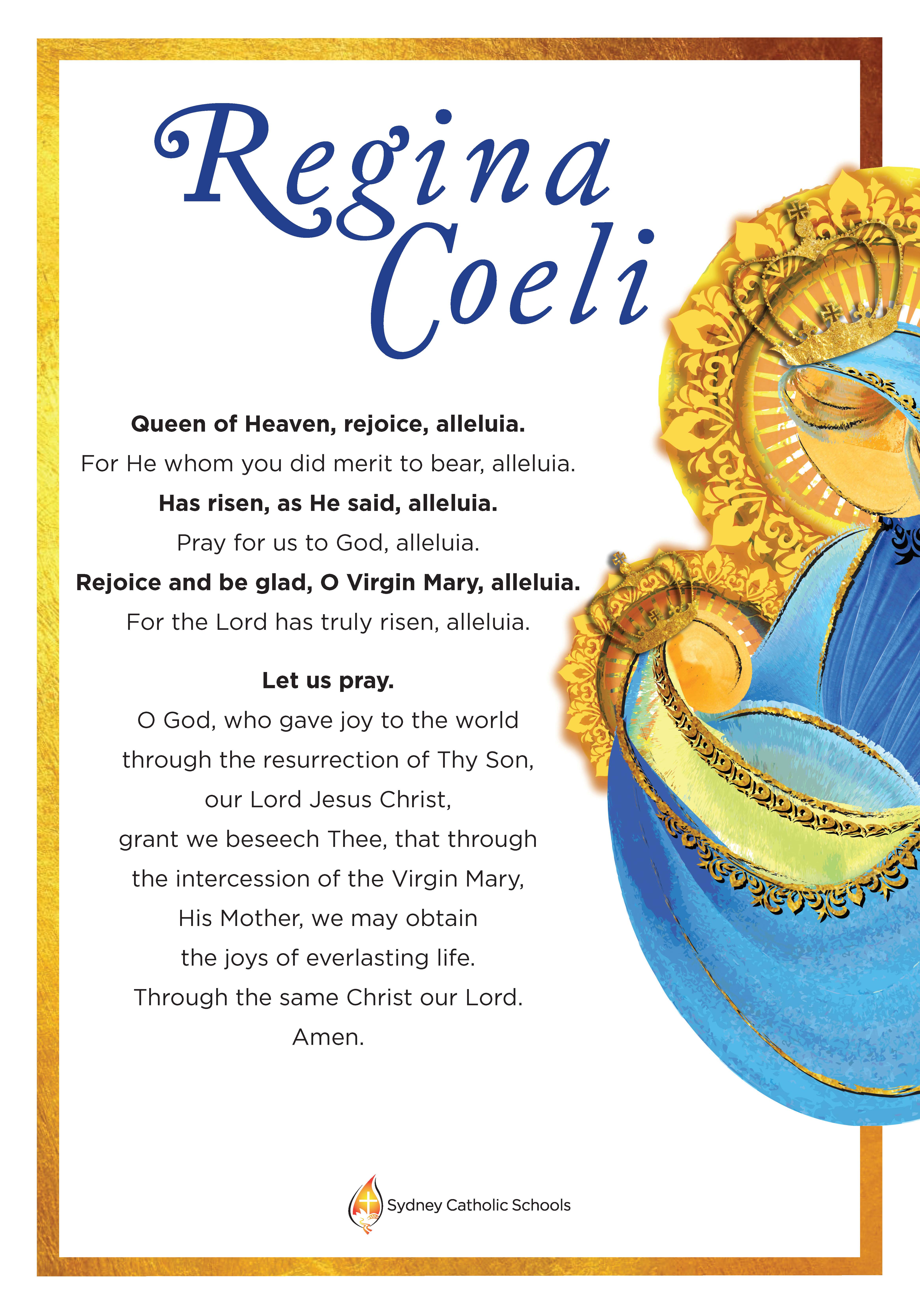 Preghiera Del Regina Coeli In Italiano Regina Coeli Resources - RE Online
